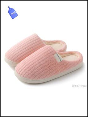 Warm Memory Foam Comfy House Slippers with Anti-Skid Rubber Sole